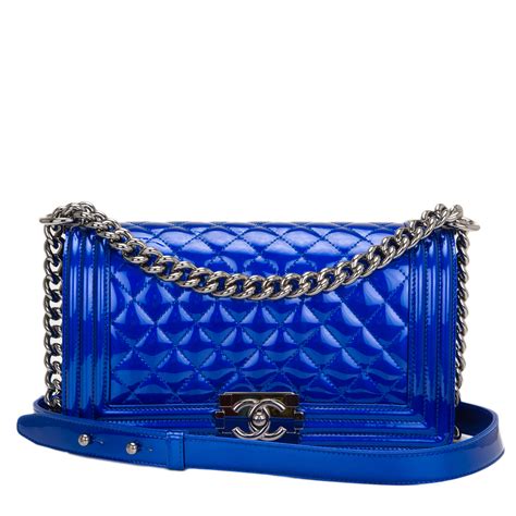 chanel boy blue patent|Chanel bag.